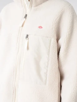 Sale - Women's Insulation Stand Collar Boa Jacket in Oyster White Women Overalls & Jumpsuits | Outerwear