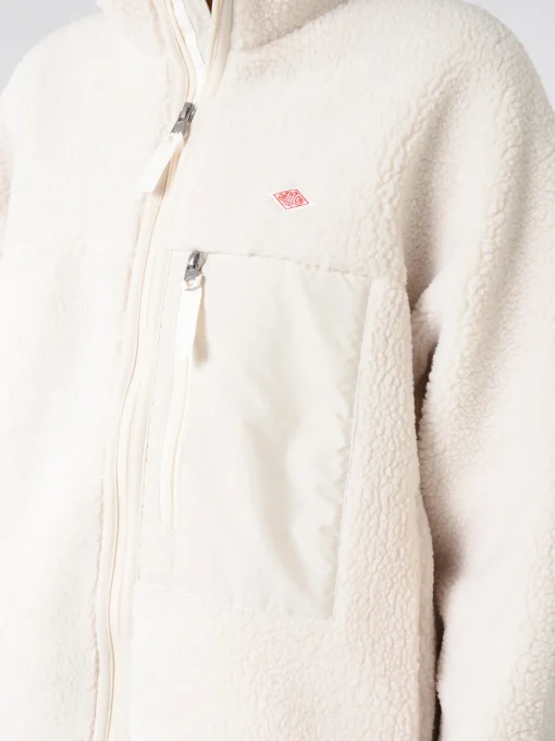 Sale - Women's Insulation Stand Collar Boa Jacket in Oyster White Women Overalls & Jumpsuits | Outerwear