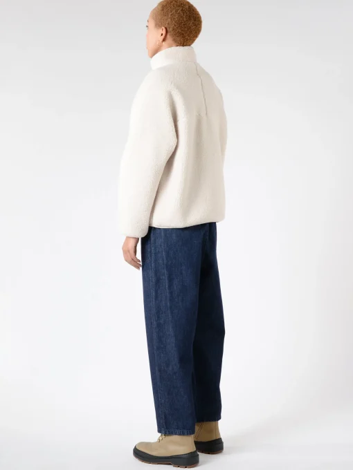 Sale - Women's Insulation Stand Collar Boa Jacket in Oyster White Women Overalls & Jumpsuits | Outerwear