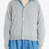 Online - Women's Lambswool V-Neck Knit Cardigan in Light Grey Women Tops & Blouses | Knitwear