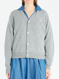 Online - Women's Lambswool V-Neck Knit Cardigan in Light Grey Women Tops & Blouses | Knitwear
