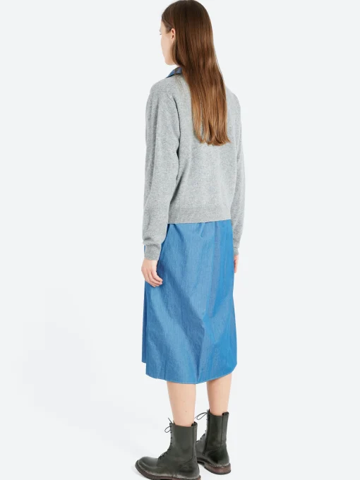 Online - Women's Lambswool V-Neck Knit Cardigan in Light Grey Women Tops & Blouses | Knitwear