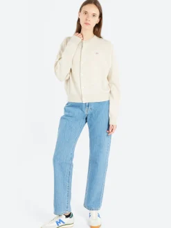 Fashion - Women's Lambswool Crew Neck Cardigan in Women Tops & Blouses | Overalls & Jumpsuits