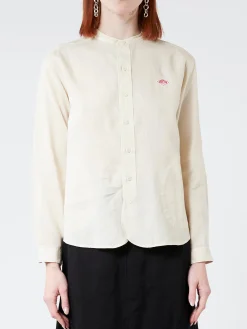 Outlet - Women's Linen Band Collar L/S Shirt in Women Tops & Blouses | Button-Ups