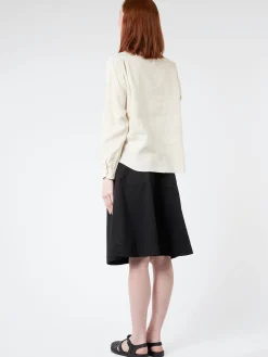 Outlet - Women's Linen Band Collar L/S Shirt in Women Tops & Blouses | Button-Ups