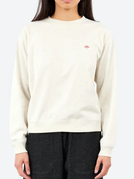 Clearance - Women's Long Sleeve Sweat T-Shirt in Heather Ivory Women Tops & Blouses | Sweatshirts