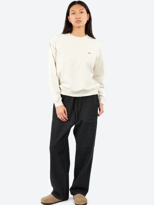 Clearance - Women's Long Sleeve Sweat T-Shirt in Heather Ivory Women Tops & Blouses | Sweatshirts
