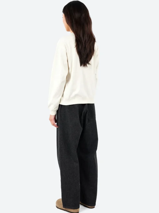 Clearance - Women's Long Sleeve Sweat T-Shirt in Heather Ivory Women Tops & Blouses | Sweatshirts