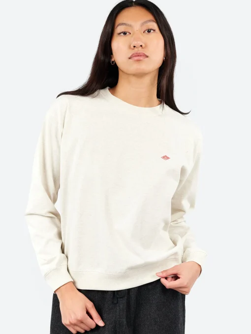 Clearance - Women's Long Sleeve Sweat T-Shirt in Heather Ivory Women Tops & Blouses | Sweatshirts