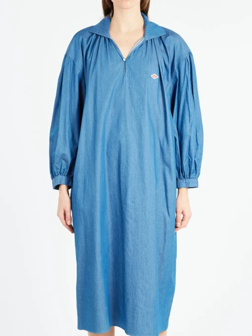 Discount - Women's Pullover Shirt Dress in Lt Indigo Women Dresses | Denim
