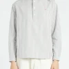 Online - Women's Round Collar Pullover L/S Shirt in Navy and Ecru Stripe Women Tops & Blouses | Overalls & Jumpsuits