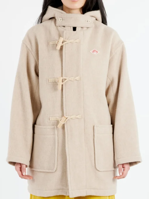 Best - Women's Wool Light Pile Duffle Coat in Raw Beige Women Outerwear