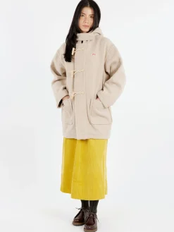 Best - Women's Wool Light Pile Duffle Coat in Raw Beige Women Outerwear