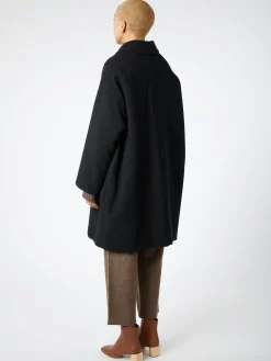 Fashion - Women's Wool Light Pile Long Coat in Women Outerwear