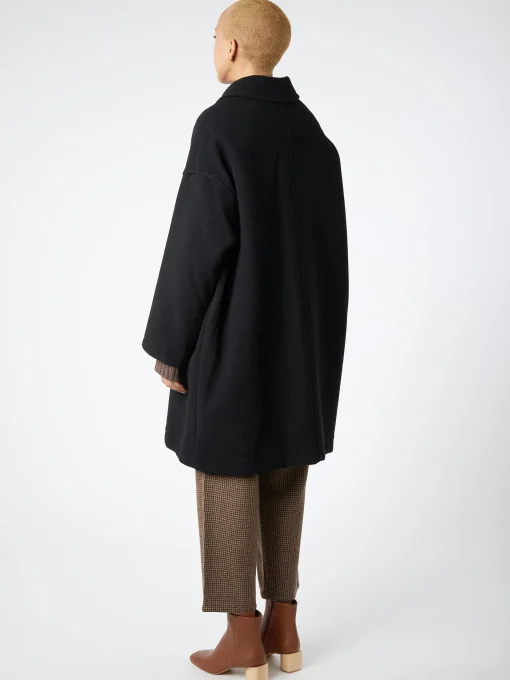 Fashion - Women's Wool Light Pile Long Coat in Women Outerwear