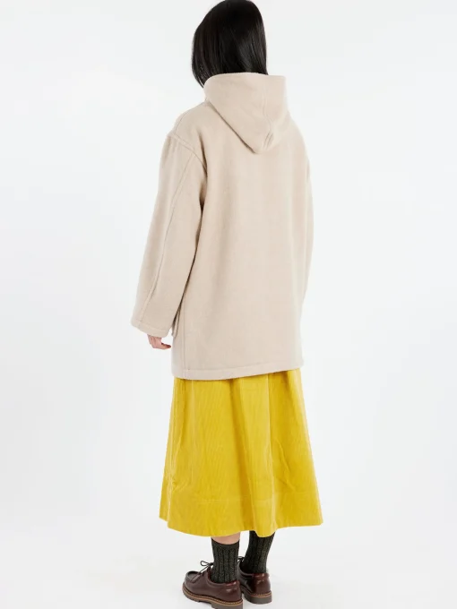Best - Women's Wool Light Pile Duffle Coat in Raw Beige Women Outerwear