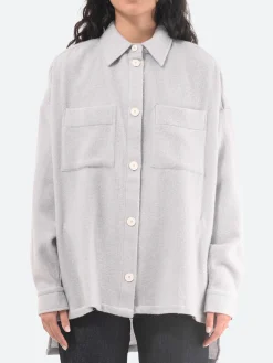 Outlet - Lema Shirt Jacket in Ice Grey Women Outerwear