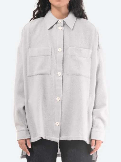 Outlet - Lema Shirt Jacket in Ice Grey Women Outerwear