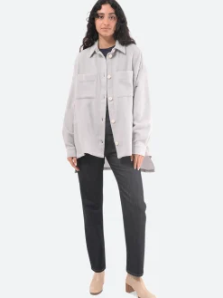 Outlet - Lema Shirt Jacket in Ice Grey Women Outerwear