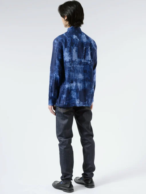 New - Linman Handpainted Shirt in Navy Button-Ups
