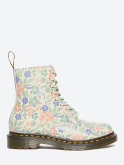 Outlet - 1460 Lace Up Boots in Cream and Floral Women Boots
