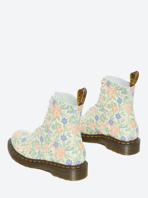 Outlet - 1460 Lace Up Boots in Cream and Floral Women Boots