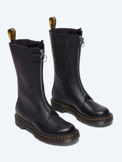 Best - 1B99 Front Zip Boots in Black Wanama Women Overalls & Jumpsuits | Boots