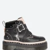 Clearance - Caitie Buckle Platform Boots in Black and Powder Pink Women Boots