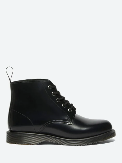 Fashion - Emmeline Lace Up Boots in Black Polished Smooth Women Boots