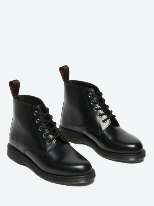 Fashion - Emmeline Lace Up Boots in Black Polished Smooth Women Boots
