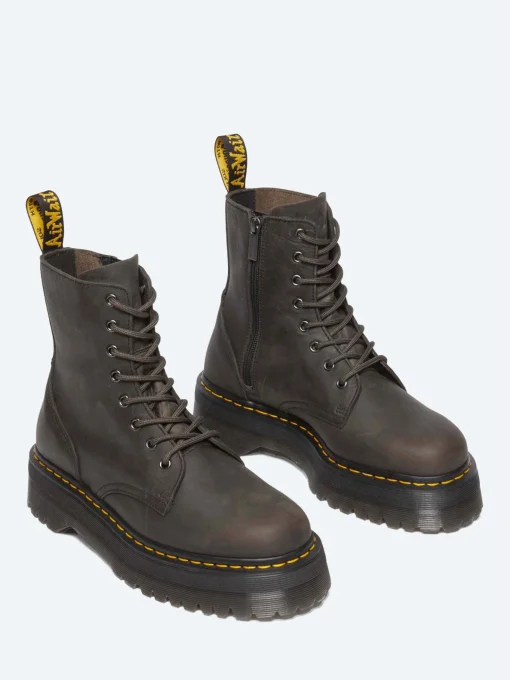 Clearance - Jadon Platform Boots in Charcoal Grey Women Boots