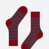 New - Sensitive Mapped Line Socks in Passion Red Stripe Socks