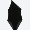 Fashion - Asymmetric Swimsuit in Black Women Swimwear