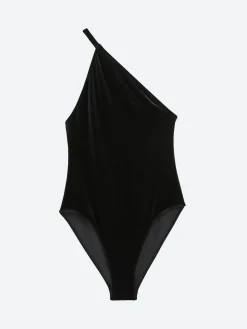Fashion - Asymmetric Swimsuit in Black Women Swimwear