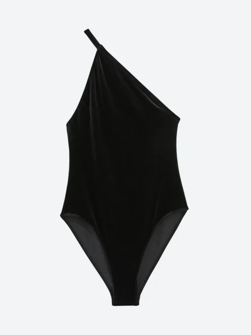 Fashion - Asymmetric Swimsuit in Black Women Swimwear