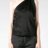 Outlet - Asymmetric Tie Neck Tank in Black Women Tops & Blouses