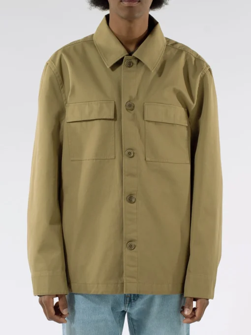 Outlet - Cotton Workwear Jacket in Khaki Green Outerwear