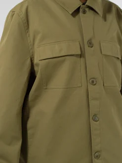 Outlet - Cotton Workwear Jacket in Khaki Green Outerwear