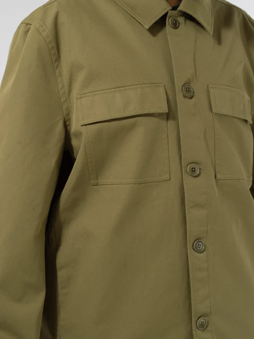 Outlet - Cotton Workwear Jacket in Khaki Green Outerwear