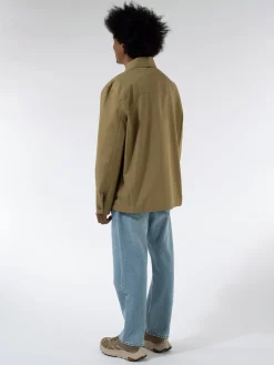 Outlet - Cotton Workwear Jacket in Khaki Green Outerwear