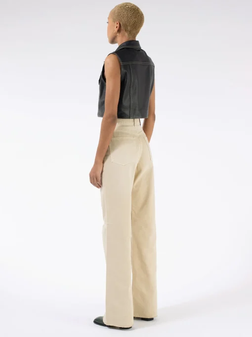 Discount - Leather Vest in Black Women Outerwear