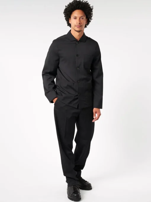 Hot - Louis Gabardine Jacket in Black Outerwear
