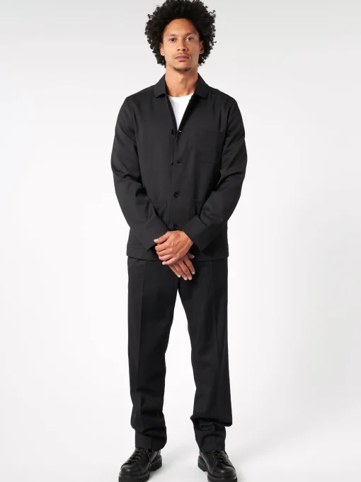 Hot - Louis Gabardine Jacket in Black Outerwear