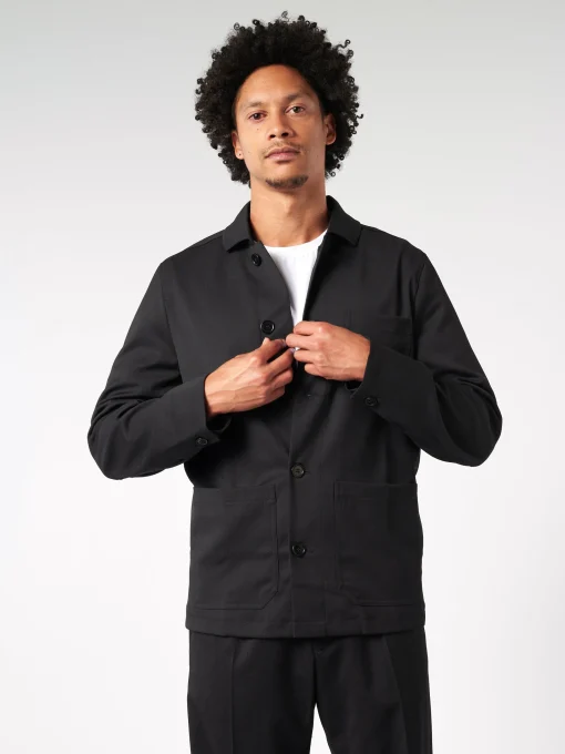Hot - Louis Gabardine Jacket in Black Outerwear