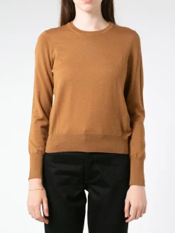 Discount - Merino R-Neck Pullover in Camel Women Tops & Blouses | Overalls & Jumpsuits