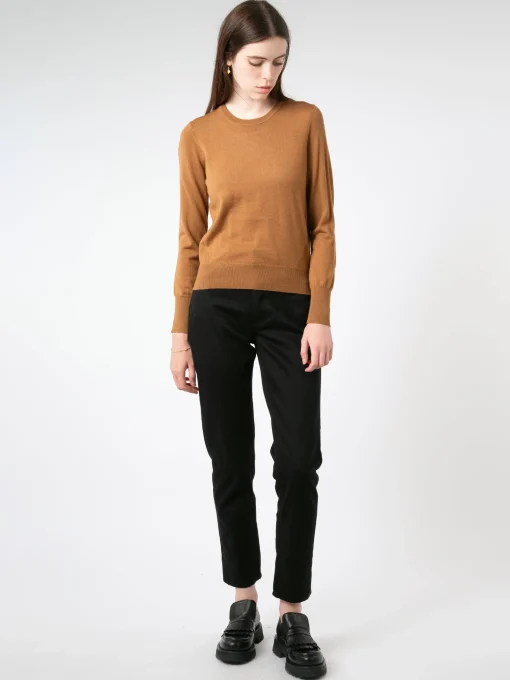 Discount - Merino R-Neck Pullover in Camel Women Tops & Blouses | Overalls & Jumpsuits