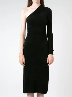 Clearance - One Shoulder Dress in Black Women Dresses
