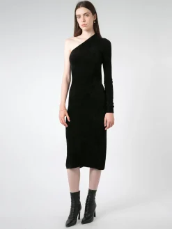 Clearance - One Shoulder Dress in Black Women Dresses