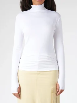 Fashion - Rib Mock Neck Top in Women Tops & Blouses | Overalls & Jumpsuits