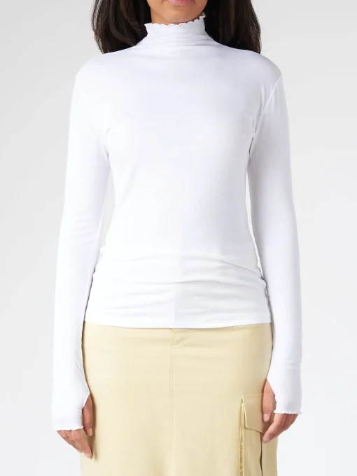 Fashion - Rib Mock Neck Top in Women Tops & Blouses | Overalls & Jumpsuits